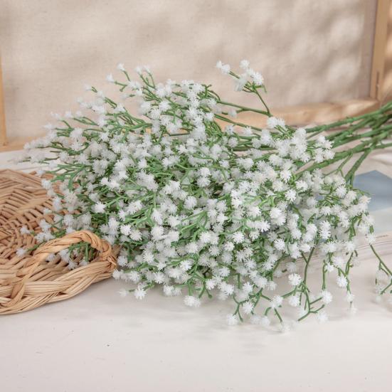 6/10Pcs Artificial Babysbreath Realistic Fake Plastic Flower Home Office Wedding Party Indoor Outdoor Faux Flower Bloom Plants Decoration