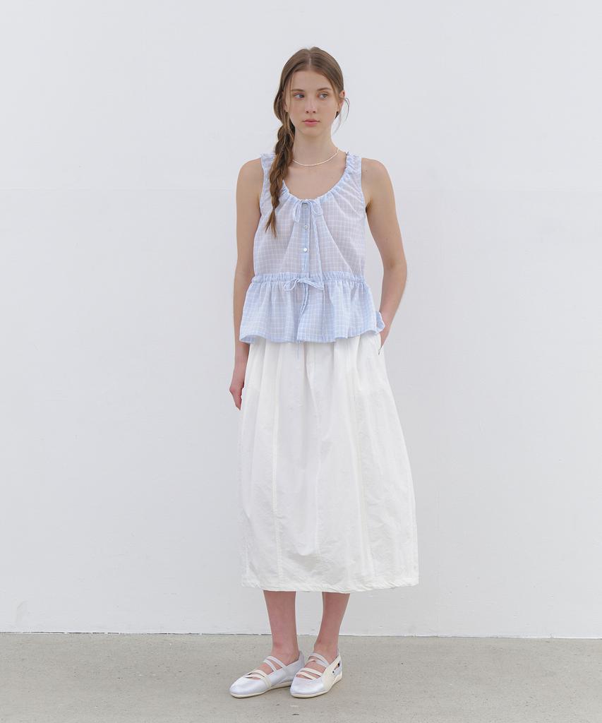 Cluny Tulip Volume Long Skirt - White