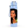 1PC Curly Hair Dark Skin Lady 750ml Color Plastic Sports Water Bottle Leakproof Flip Straw Lid Suitable for Sports Office Home Use
