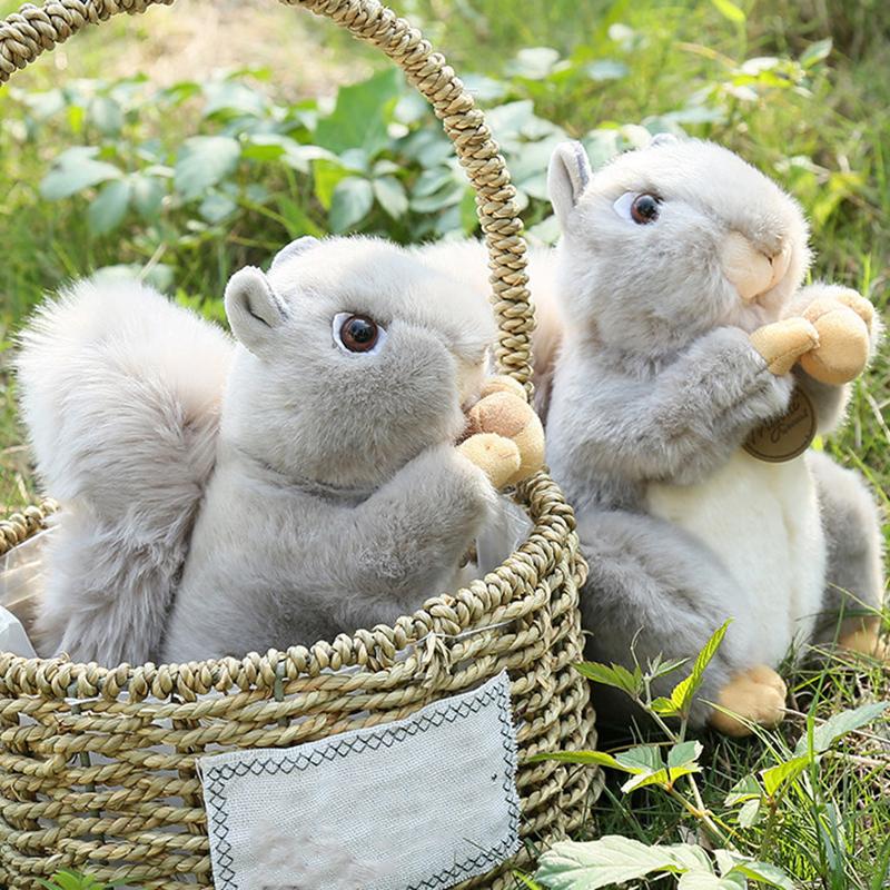 Plush Big Tail Squirrel Stuffed Doll Soft Throw Pillow Decorations Children Kids Birthday Present Gifts