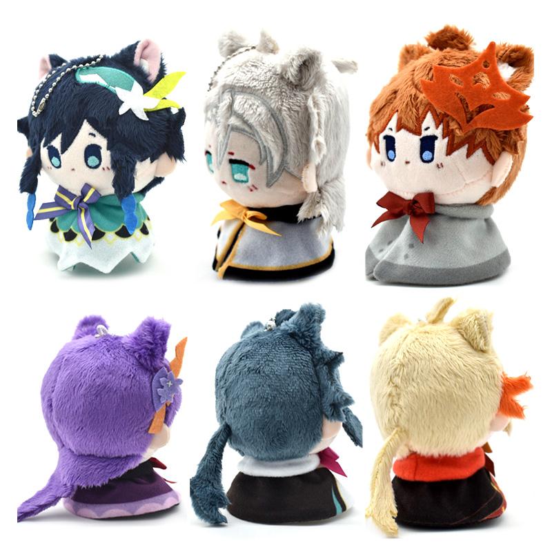 Non-Toxic 12Cm Impact Plush Pendant Keychain Cosplay Venti Albedo Xiao Raiden Shogun Tartaglia Kazuha Doll Toy Beadchain Gift