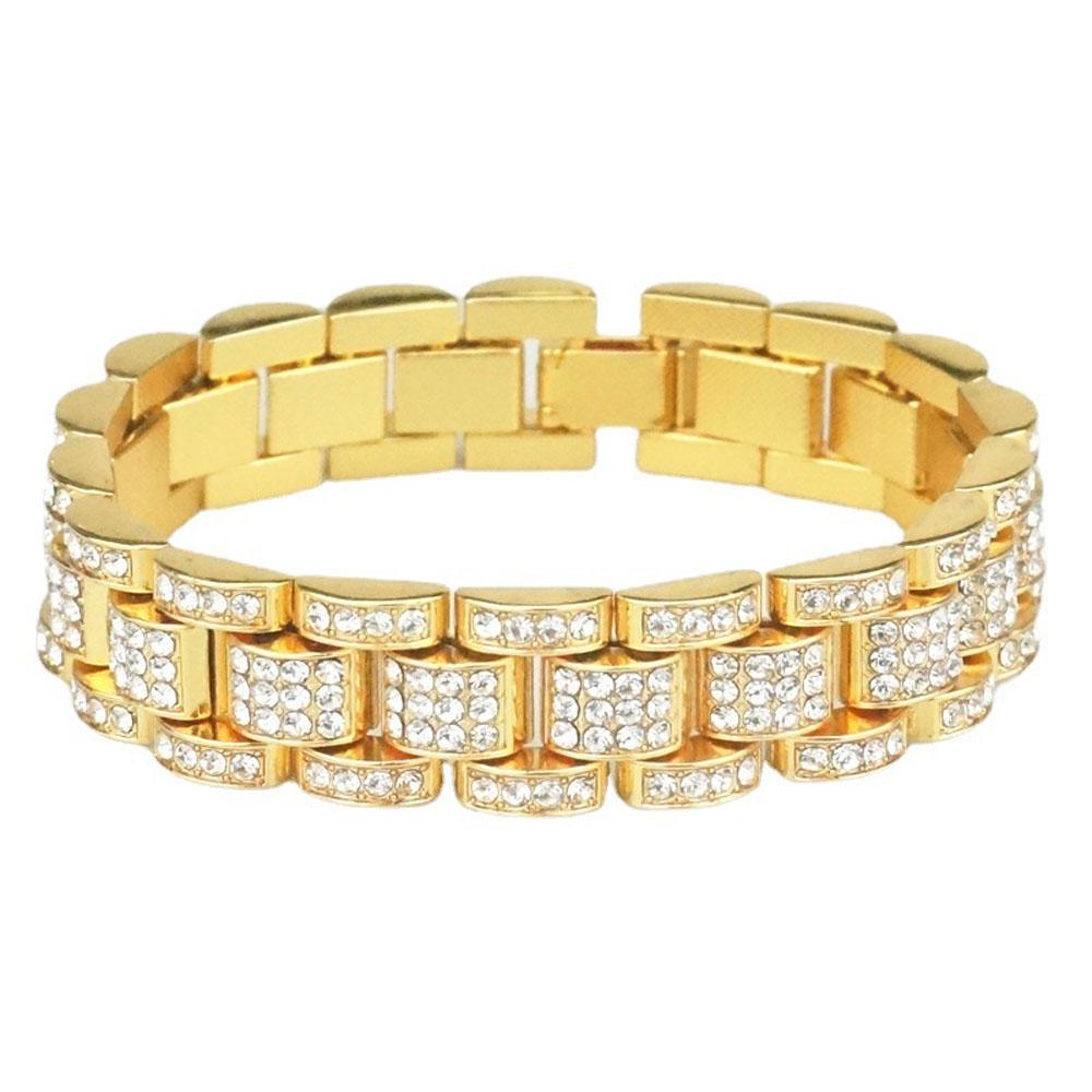 

Вращающийся браслет с кубинскими цепочками и кристаллами доллара для мужчин и женщин, сплав в стиле хип-хоп, блестящие горный хрусталь, готическая цепочка на руку, ожерелье, ювелирные изделия