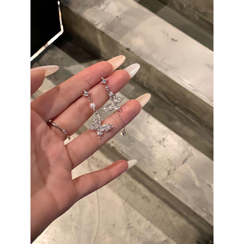 

Tipsy Tassel Female Accessible Luxury Summer Eardrops Peach Tea 925 silver needle pair