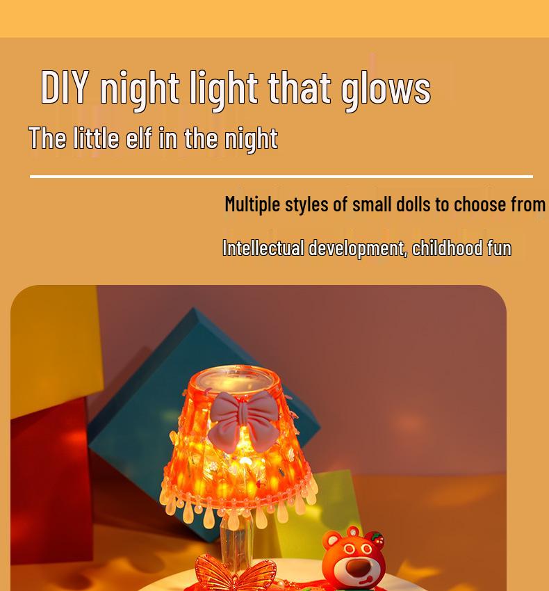 DIY Crystal Night Light Desk Lamp Kit for Girls - Educational Toy & Creative Craft Set