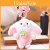 Cute Fruit Bunny Plush Keychain With Soft Polyester Fill For Bag Decoration