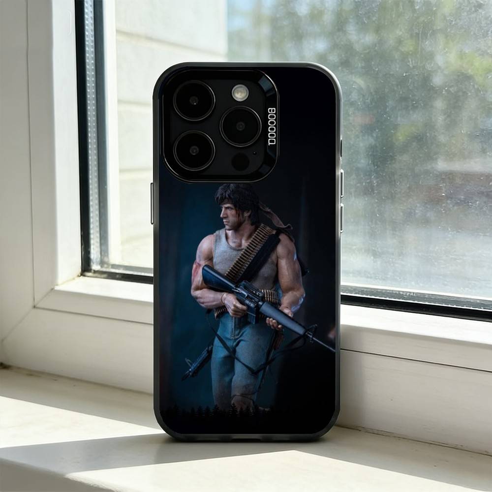 First Blood John R-Rambo Phone Case For iPhone 17,16,15,14,13,12,11 Plus,Pro Max,XS,Colored Silver Plated Inside Cover