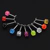 20 st Mixed Cube Tärningar Läpp Öronstift Ringar Tragus Labret Body Piercing Bars