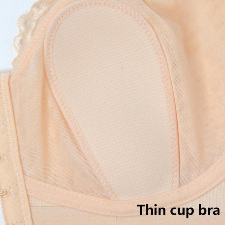 Sexig Plus Size Dam Push Up BH Trådlös Knäppning Fram Djup V Spets BH Tunna Kuddar Bekväma Toppar Underkläder