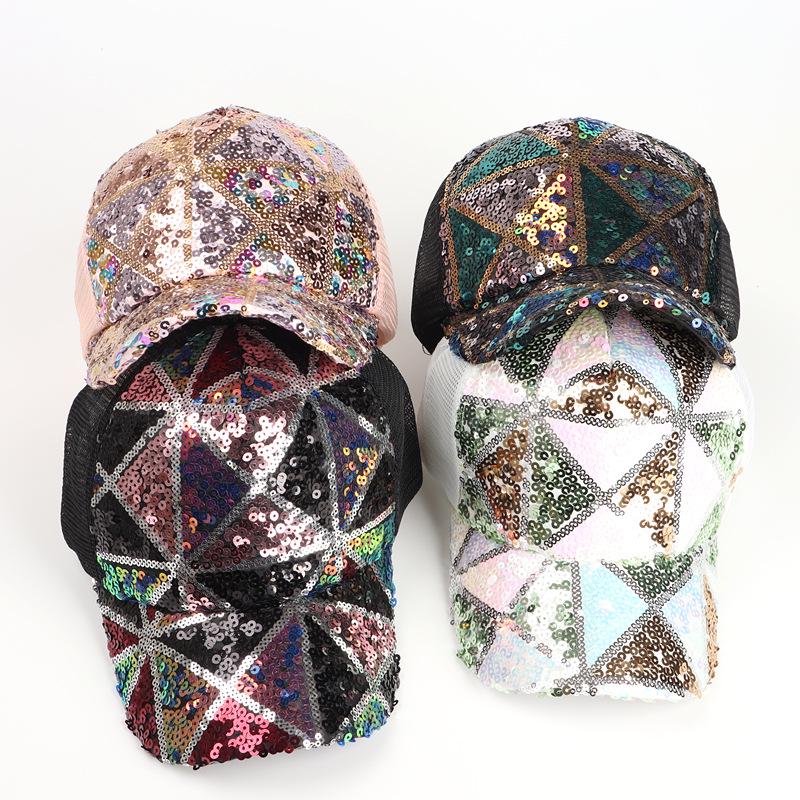 Women's Sequin Mesh Sun Protection Cap - Korean Style Outdoor Breathable Baseball Hat