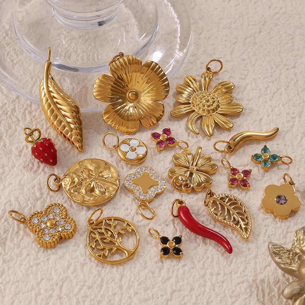 18K Gold-Plated Stainless Steel Beach-Style Pendant Necklace