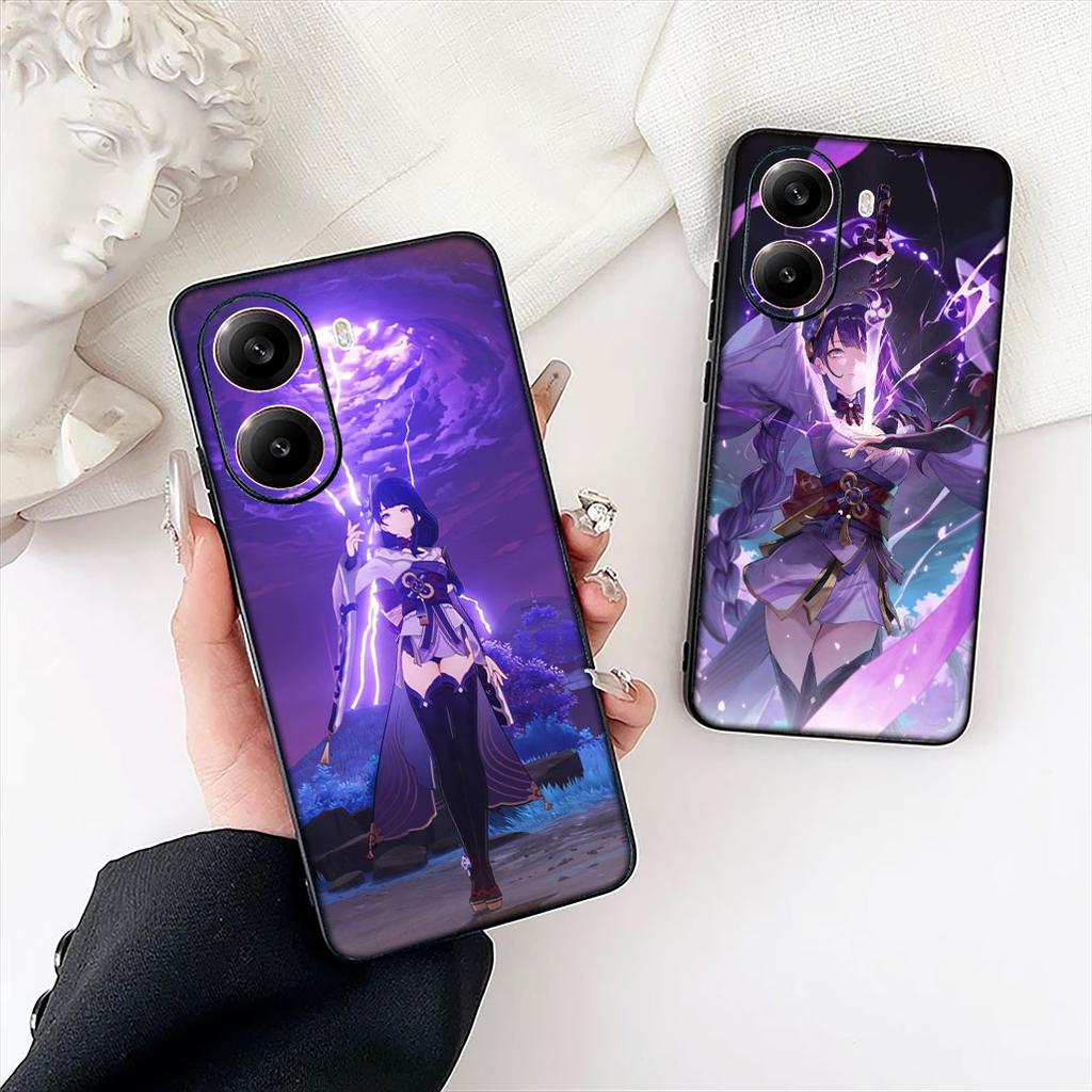 Genshins Raiden Shogun Impacts Protective Cover for Xiaomi Poco C85 C65 C75 X7 X6 M6 M8 F7 F8 Ultra F6 Pro Phone Case