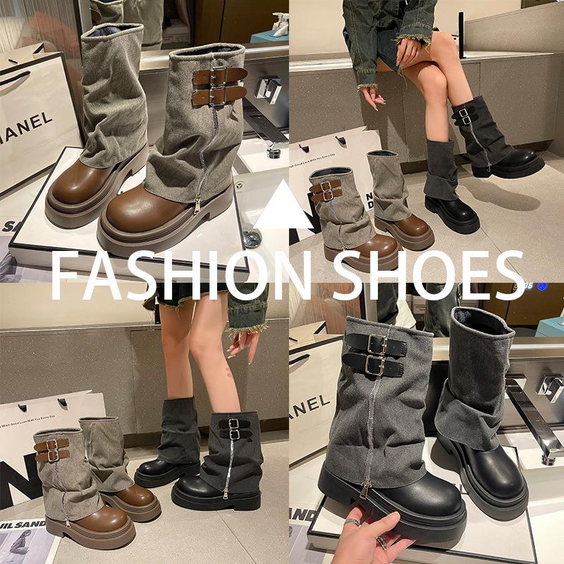 Small retro British style thick-soled high-top Martin boots women's 2025 new autumn and winter thin explosive short boots