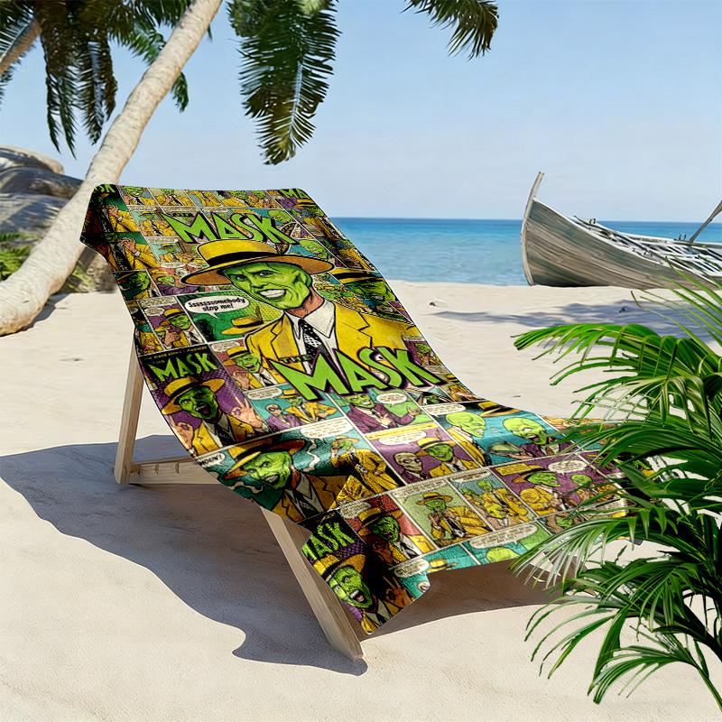 The mask Print Beach Towel, Large Soft Quick Dry Towel for Beach Camping Swimming