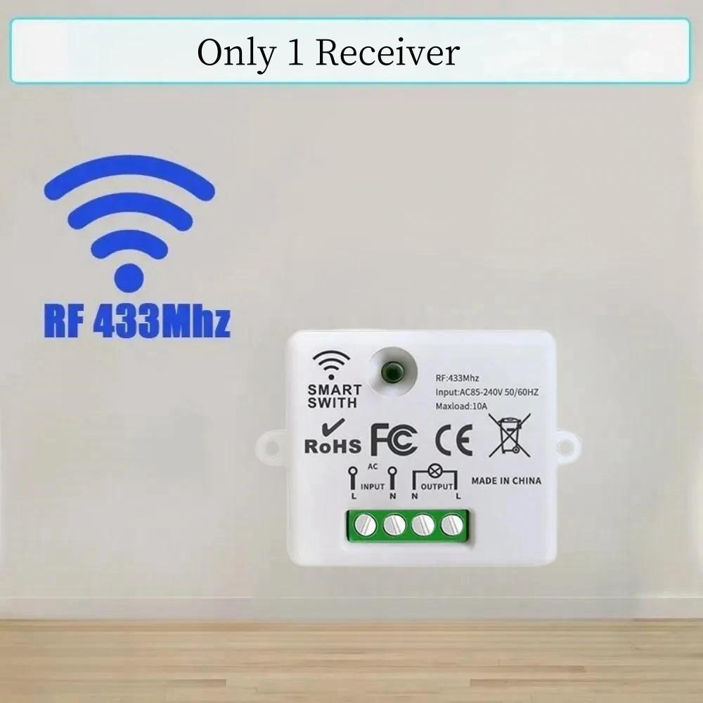 433Mhz Wireless Remote Control Light Switch 110V 220V Mini Relay Receiver 86 Wall Panel Switch for Smart Home Led Light Lamp Fan