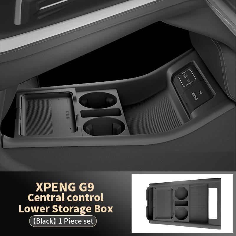 For XPENG G9 2025 2026 Storage Box Center Armrest Hidden Box Cup Holder Organizer Interior Accessories