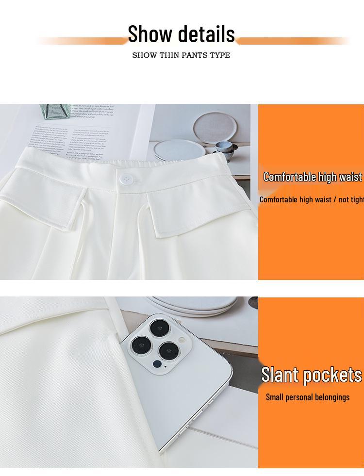 Women's Spring 2026 High-Waisted Lace-Up Wide-Leg Pants - Slimming, Casual, Floor-Length Scythe Style