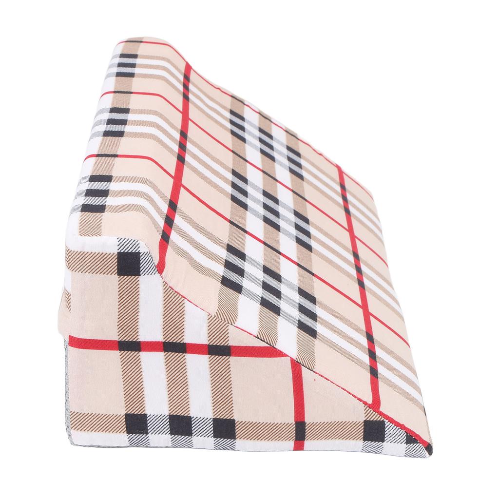 Wedge Pillow R Shaped Removable Slip Resistance Plaid Pattern Bedsore Turning Wedge Pillow for Side