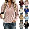 Damen Casual Farbe Kragen Langarm Locker Geschnitten Jacke für Arbeit Pendeln