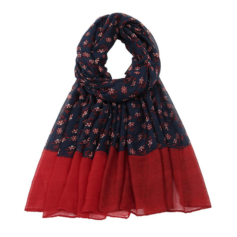 

85*180см Легкие шарфы Цветочный хлопковый шарф для женщин Модный шаль-палантин Тонкие осенне-зимние шарфы для шеи 85*180cm