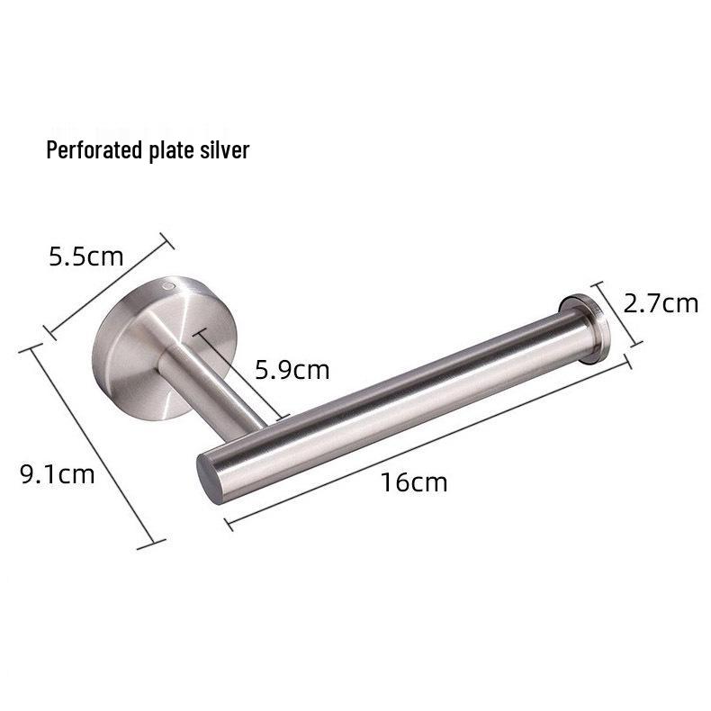 Suport de perete din oțel inoxidabil fără cuie pentru hârtie igienică și șervețele de bucătărie