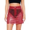 S-XXL Women Clear PVC High Waist Bodycon Mini Skirt with Side Pockets Transparent Cover Up for Swimsuit Beach Clubwear