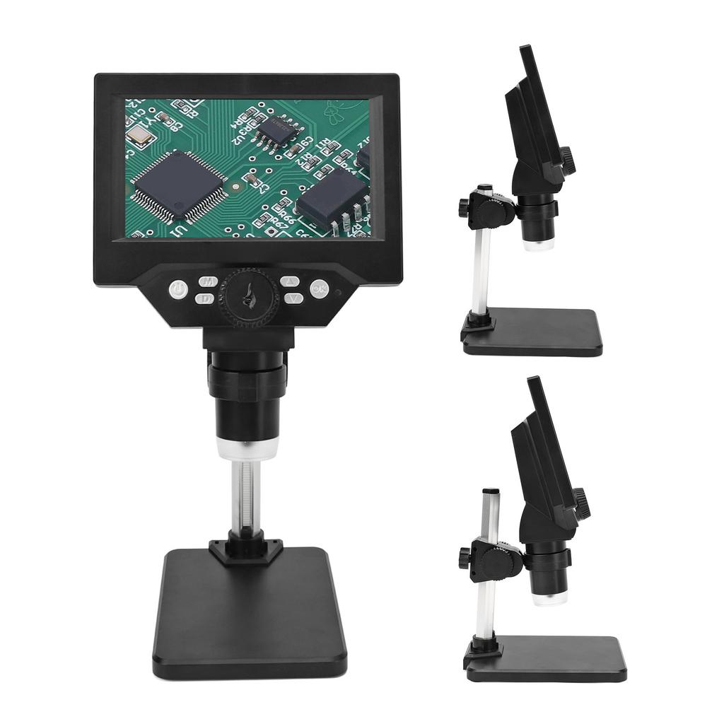 5.5inch LCD Digital USB Microscope Portable 10MP 1000X 1080P Coin Microscope with LED Light for Windows for OS X