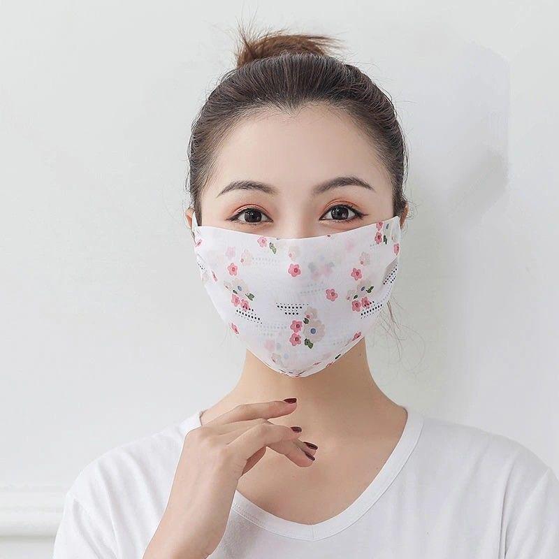 Máscara de Chiffon Respirável com Proteção UV Estilo Coreano - Lavável e Ajustável