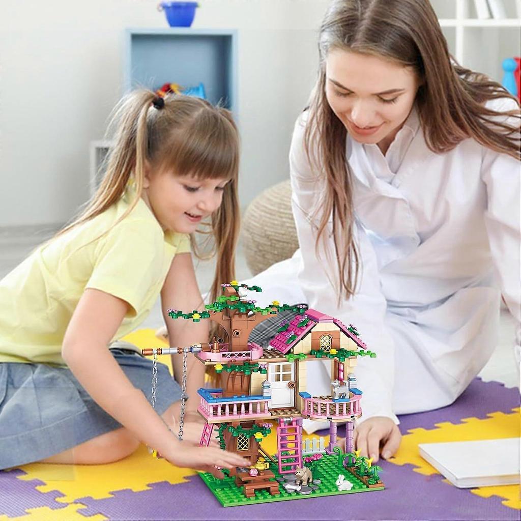 Baumhaus Bausteine Set Kompatibel mit Friends, 504 Teile Waldhaus Bau-Kit Geburtstagsgeschenk für Kinder Mädchen Jungen Alter 6-12 Jahre