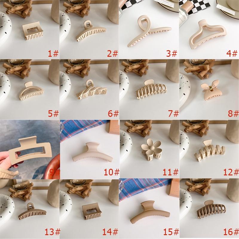 Large Frosted Brown Series Hair Clips Women Back Head Hairpin Korean Milk Coffee Shark Claw Clip Girls Hair Accessories