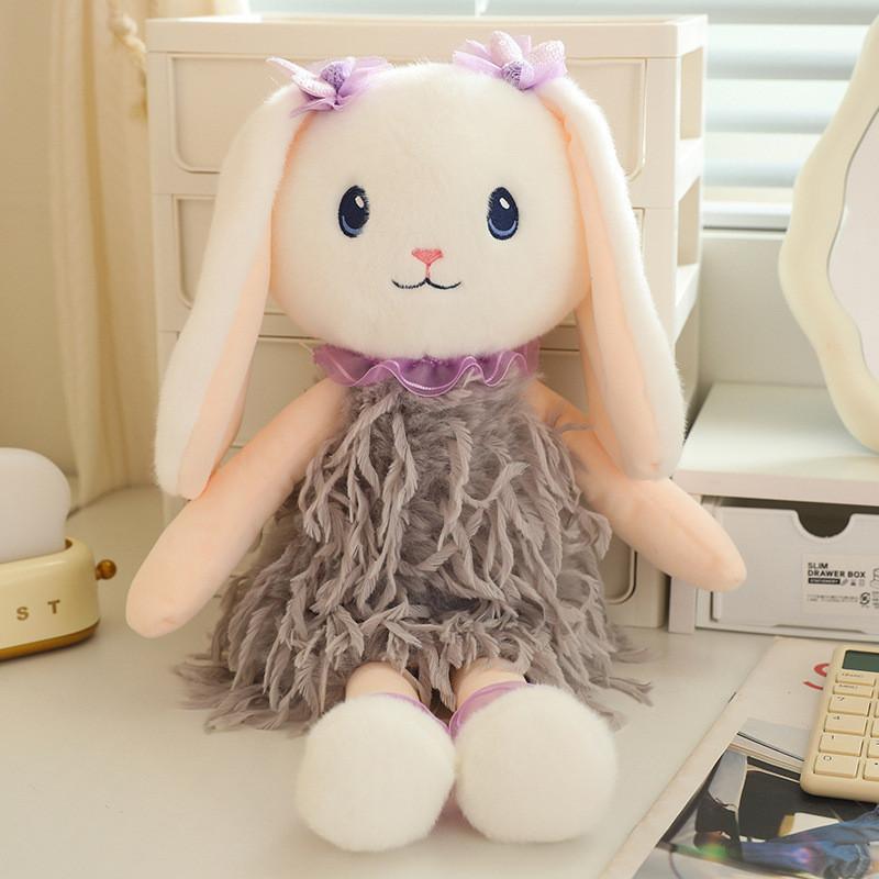 Adorable Snow Bunny Plush Toy Soft Cuddly Rabbit Doll Perfect Girls Gift Huggable Pillow