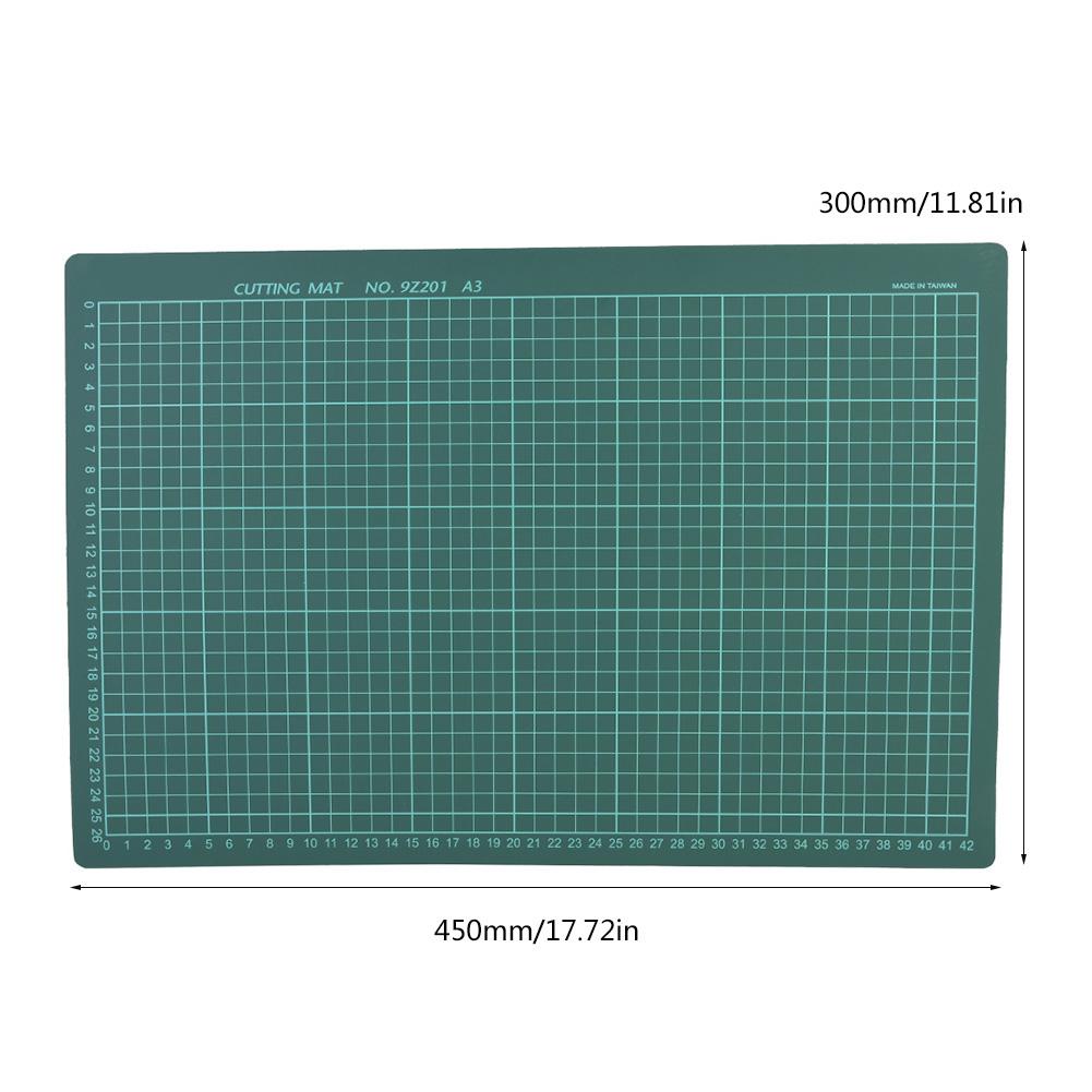 Office Schoole Stationary Cutting Gridline Sewing Mat Anti Skid Board(A3 Single Face Green)