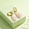 Multicoloured Natural Amethyst Pendant Hoop Earrings Women's Stainless Steel Teardrop Earrings Jewelry Gift Vintage Jewelry Gift