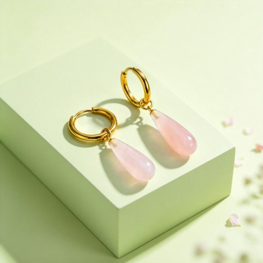 Multicoloured Natural Amethyst Pendant Hoop Earrings Women's Stainless Steel Teardrop Earrings Jewelry Gift Vintage Jewelry Gift
