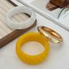 Gold Acrylic Bangle Smudging Retro Hand Ring Unique Irregular Wide Bracelet  Lady Girls
