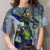 Halloween Pattern T Shirt For Women Witch 3d Printed Short Sleeves Summer Casual Oversized T-shirts O-neck Tops Tees Streetwear
