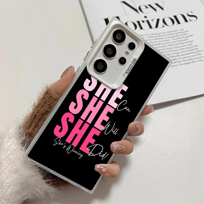 Girl Boss Lady Pink Shockproof Phone Case for Samsung Galaxy S26 Edge S25 Ultra S24 FE S23 Plus S21 Cover Anti Fall Fundas