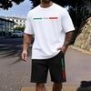 Italy Fashion Men's Set T-shirt and Shorts Summer Daily Casual Sports Short Sleeve Jogger Suit Home Outdoor Comfort Tees Outfits