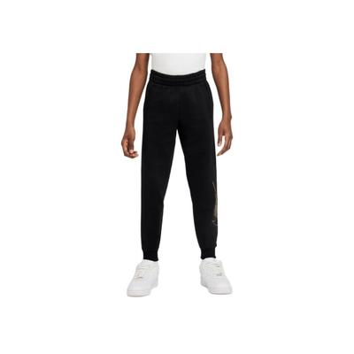 Logo Print High-Waisted Pants Kids Bottoms Black FJ6167-010