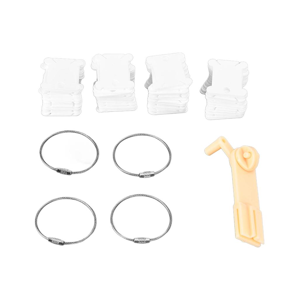 120pcs Plastic Floss Bobbins White Convenient Embroidery Thread Organizer with Manual Winding