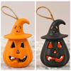 Pure Orange Halloween Pumpkin Lantern Cell Battery Operated Electronic Candle Lamp  Kids Adults