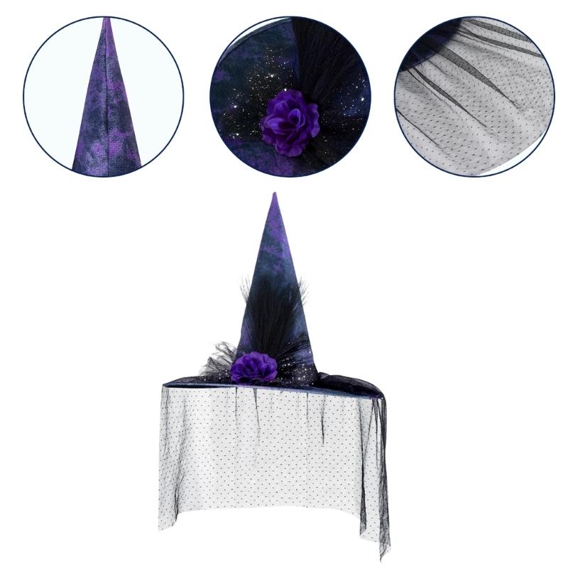 Halloween Witch Hat for Kids Adults Halloween Party Cosplay Costume Props Spooky Wizard Hat for Halloween Party