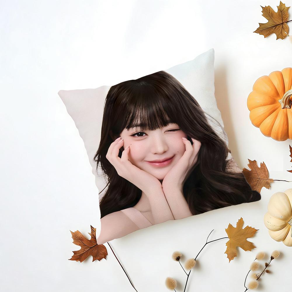 Idol Lovely J-Jang Won-Young Cushion Cover Washable Linen Pillowcase Soft For Daily Sofa Bed Home Room Decor