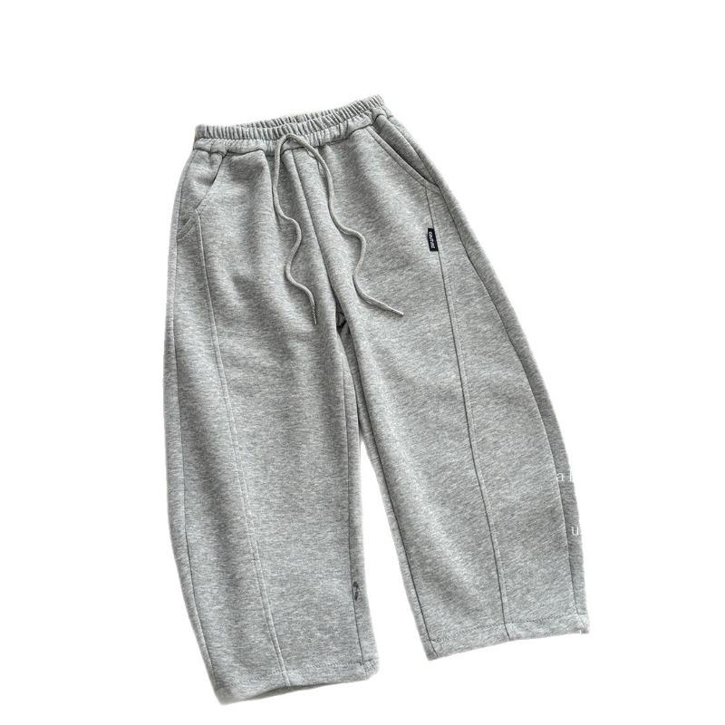 Stylish Korean-Style Cotton Sweatpants for Kids Curved-Leg Pants for Older Boys and Girls (Fall)