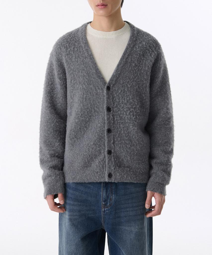 Musinsa Standard Hairy Alpaca Cardigan [Medium Gray]