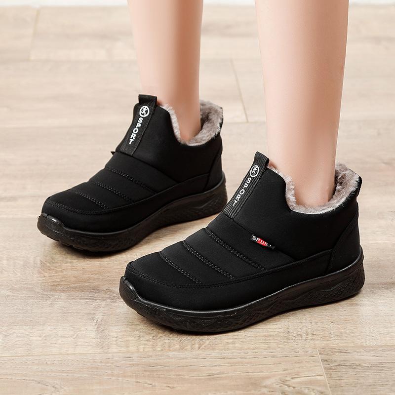 25 New Old Beijing Cloth Shoes Women's Fleece Thickened Casual Short Boots Winter Warm Mother Shoes Non-slip Cotton Shoes Women
