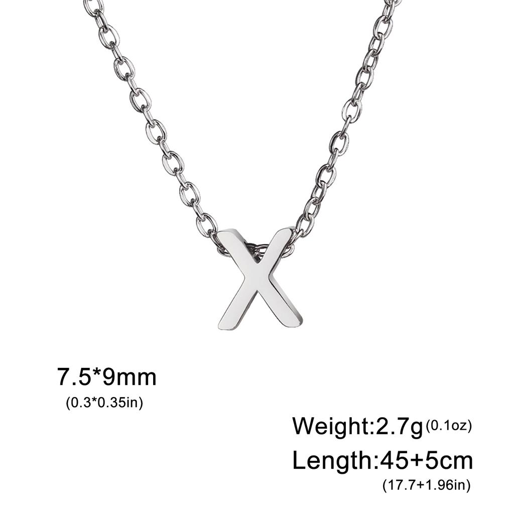 Name Initial Necklace A-Z 26 Letters Pendant Stainless Steel Jewelry Women Men Neck Choker Couple Friend Birthday New Year Gifts
