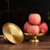 Buddhism Polishing Copper Bowl Tribute Fruit Dish Auspicious 17.5 CM Plate Tibetan Eatables Tray Altars Desktop Home Decorative