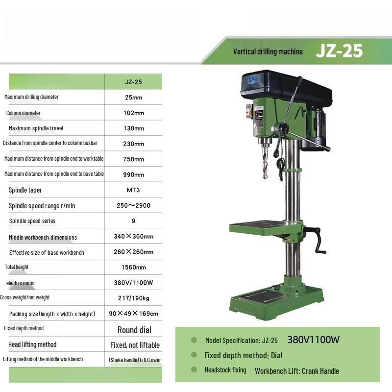 Jiashuer JZ-25 Industrial Heavy-Duty Bench Drill CN plug (adapter included)