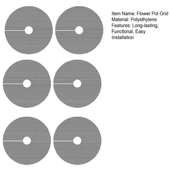 6 Pcs Plant Pot Grid Flowerpot Grid with Center Cutout Potted Plant Protector Soil Protector for Preventing Pets from Digging Plants