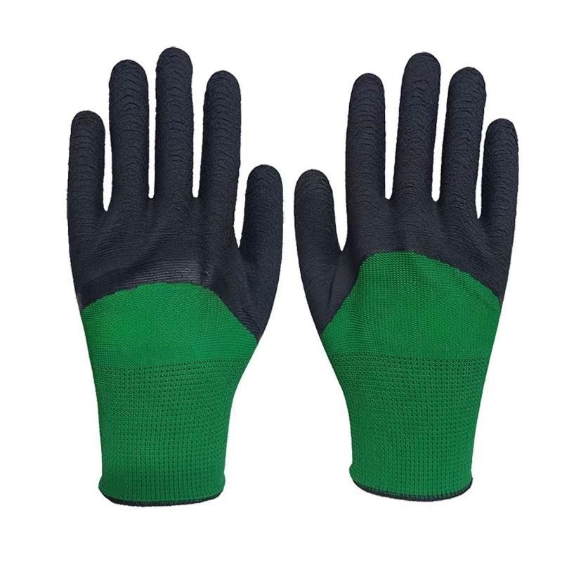 Green Black Wear-resistant Anti Slip Breathable Labor Protection Gloves Construction Site Handling Maintenance Protective Gloves